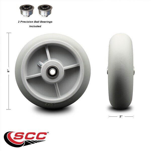 SCC-8" Thermoplastic Rubber Donut Tread Wheel Only w/Ball Bearing-600 lbs Cpty